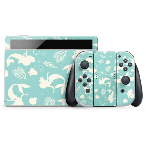 Disney The Little Mermaid Character Silhouette Pattern Nintendo Skins