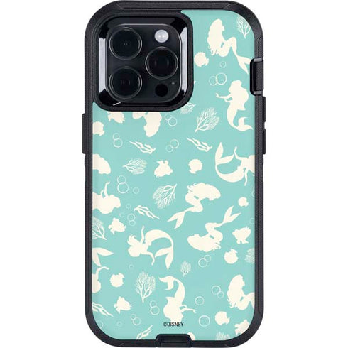 Disney The Little Mermaid Character Silhouette Pattern Otterbox Defender iPhone Skin
