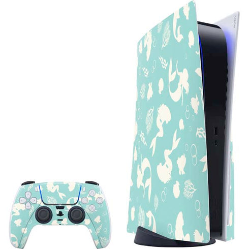 Disney The Little Mermaid Character Silhouette Pattern PlayStation PS5 Skins