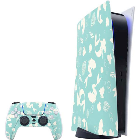 Disney The Little Mermaid Character Silhouette Pattern PlayStation PS5 Skins