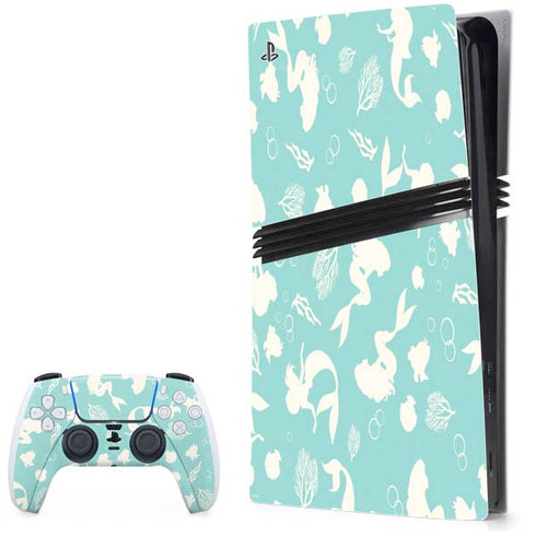Disney The Little Mermaid Character Silhouette Pattern PS5 Pro Bundle Skin