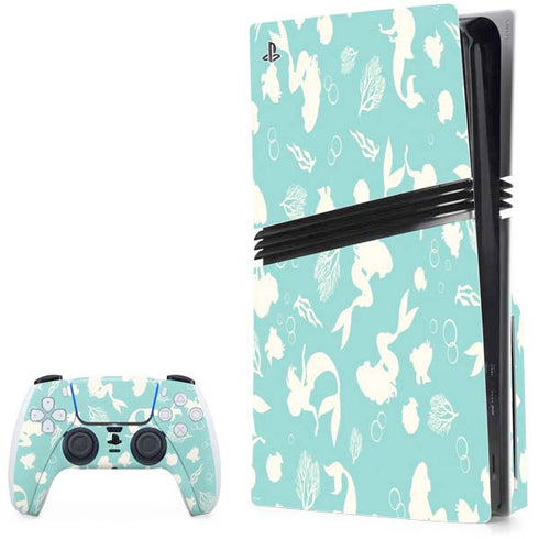 Disney The Little Mermaid Character Silhouette Pattern PlayStation PS5 Skins