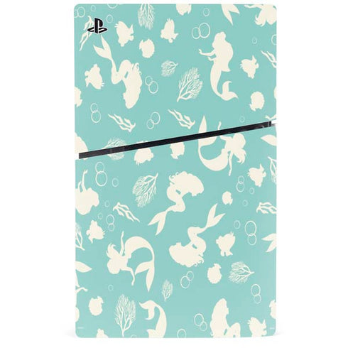 Disney The Little Mermaid Character Silhouette Pattern PS5 Slim Digital Edition Console Skin