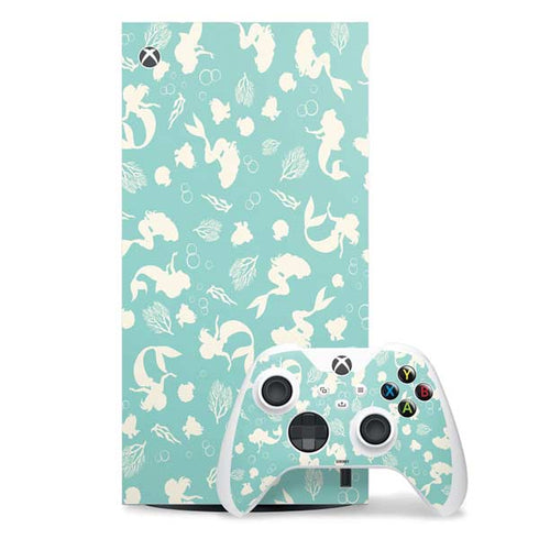 Disney The Little Mermaid Character Silhouette Pattern Xbox Series X Skins