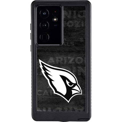 NFL Arizona Cardinals Black & White Galaxy S24 Ultra Waterproof Case