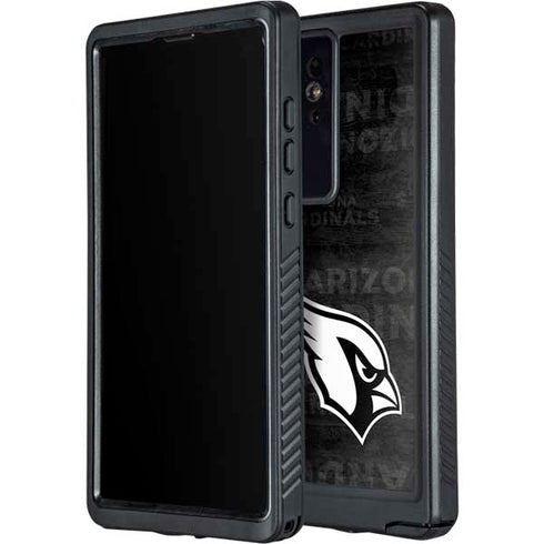 NFL Arizona Cardinals Black & White Galaxy S24 Ultra Waterproof Case