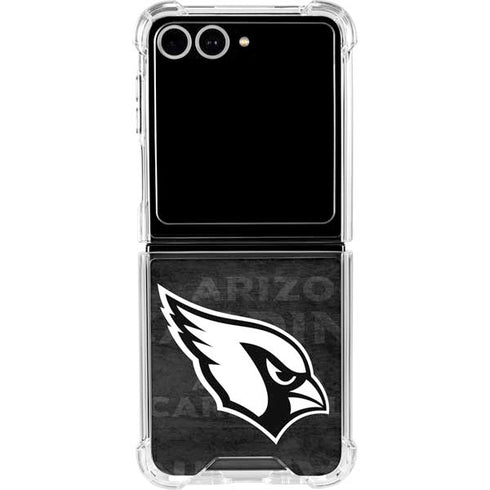 NFL Arizona Cardinals Black & White Galaxy Z Flip7 Clear Case