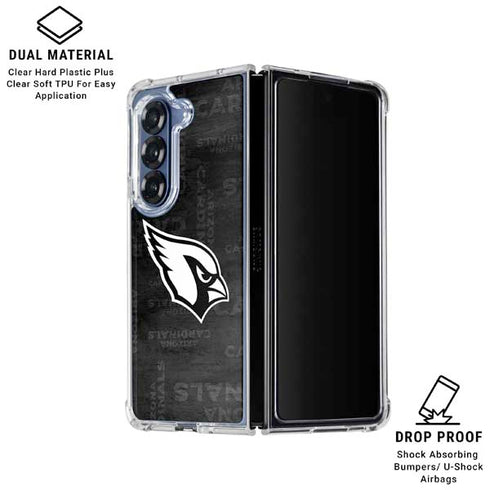 NFL Arizona Cardinals Black & White Galaxy Z Fold7 Clear Case