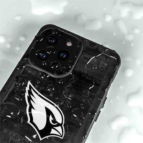 NFL Arizona Cardinals Black & White iPhone 15 Pro Waterproof Case