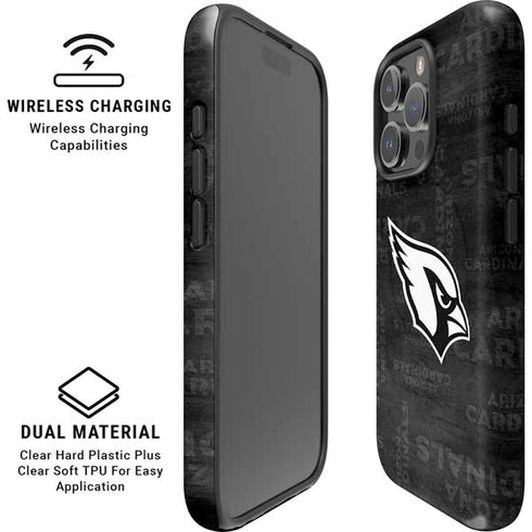 NFL Arizona Cardinals Black & White iPhone 16 Pro Magsafe Impact Case