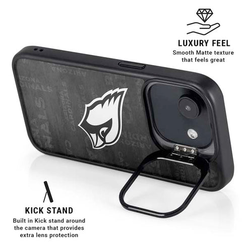 NFL Arizona Cardinals Black & White iPhone 16e Kickstand Case