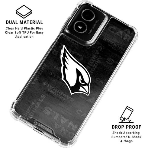 NFL Arizona Cardinals Black & White Moto G Power 5G (2024) Clear Case