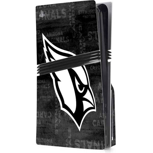 NFL Arizona Cardinals Black & White PS5 Pro Disk Console Skin
