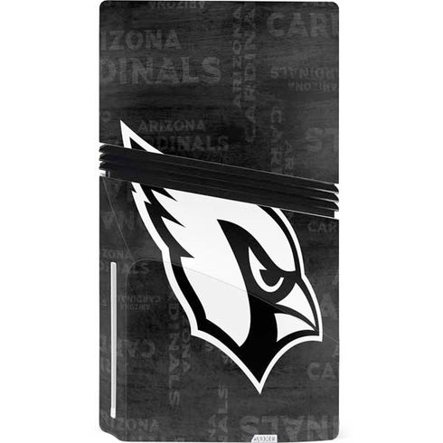 NFL Arizona Cardinals Black & White PS5 Pro Disk Console Skin