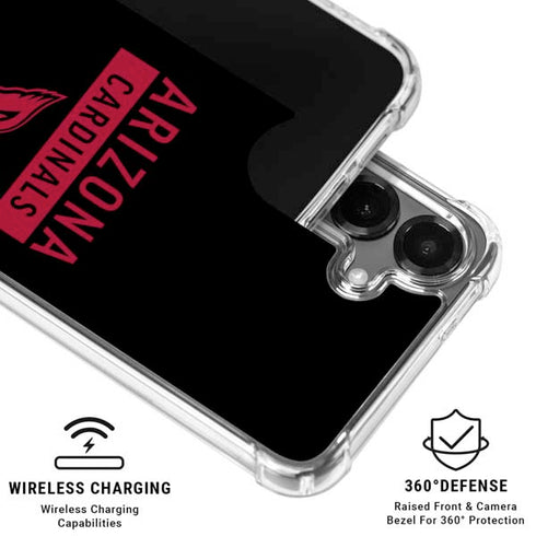 NFL Arizona Cardinals Black Performance Series Galaxy S26 Clear Case
