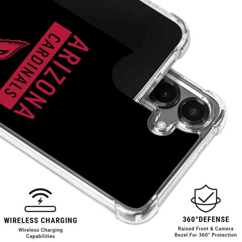NFL Arizona Cardinals Black Performance Series Galaxy S26 Plus Clear Case