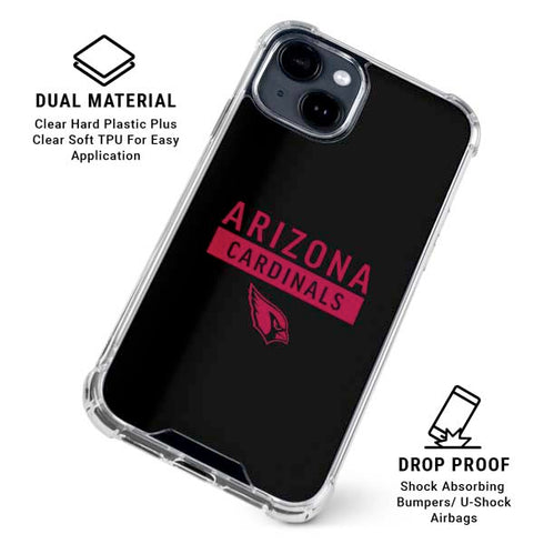 NFL Arizona Cardinals Black Performance Series iPhone 15 Clear Case
