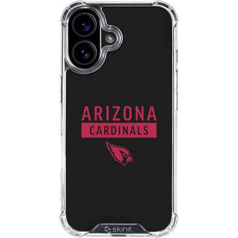 NFL Arizona Cardinals Black Performance Series iPhone 16 Clear Case