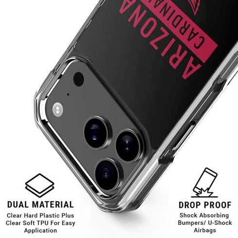 NFL Arizona Cardinals Black Performance Series iPhone 18 Pro Clear Case