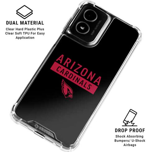 NFL Arizona Cardinals Black Performance Series Moto G Power 5G (2024) Clear Case