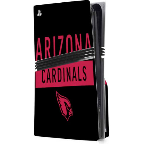 NFL Arizona Cardinals Black Performance Series PS5 Pro Disk Console Skin