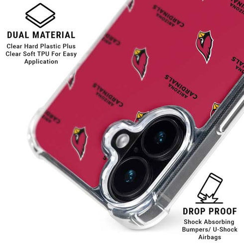 NFL Arizona Cardinals Blitz Series iPhone 16 Plus Clear Case