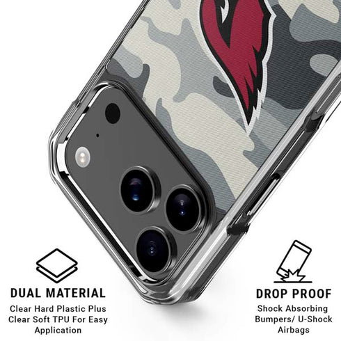NFL Arizona Cardinals Camo iPhone 18 Pro Clear Case