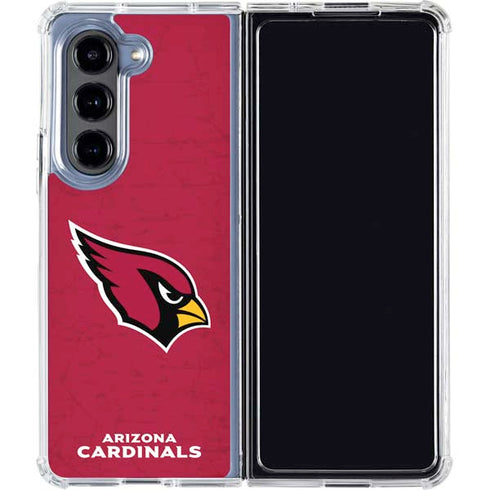 NFL Arizona Cardinals Distressed Galaxy Z Fold5 5G Clear Case