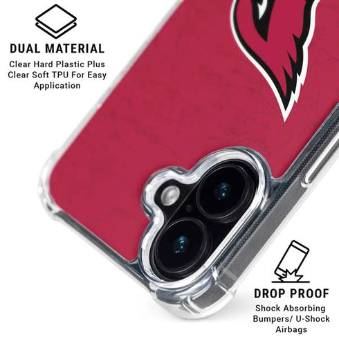 NFL Arizona Cardinals Distressed iPhone 16 Plus Clear Case