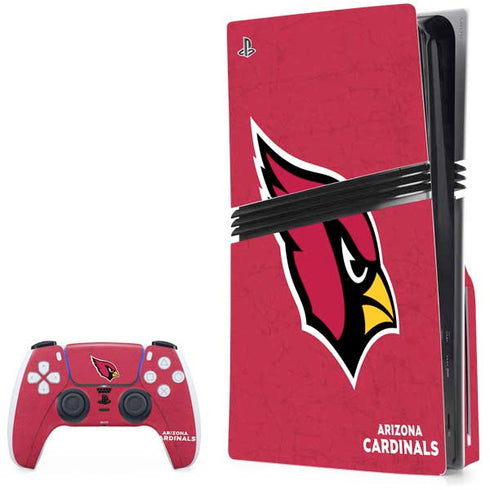 NFL Arizona Cardinals Distressed PS5 Pro Disk Bundle Skin