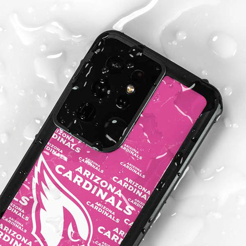 NFL Arizona Cardinals Pink Blast Galaxy S24 Ultra Waterproof Case