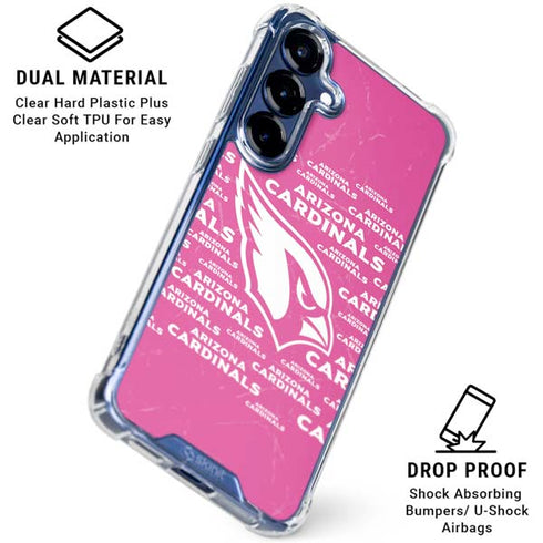 NFL Arizona Cardinals Pink Blast Galaxy S25 Plus Clear Case