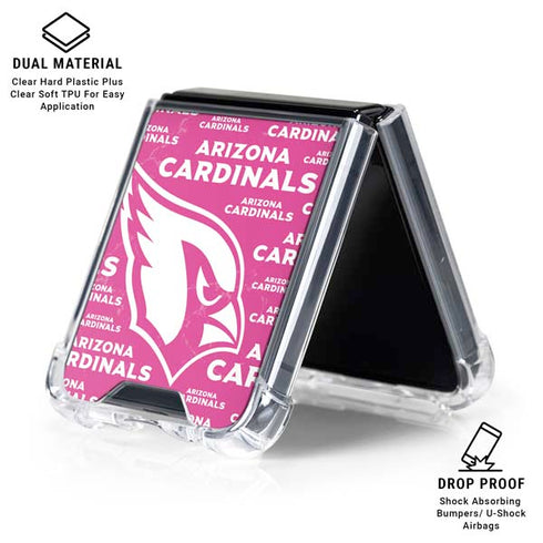 NFL Arizona Cardinals Pink Blast Galaxy Z Flip6 Clear Case