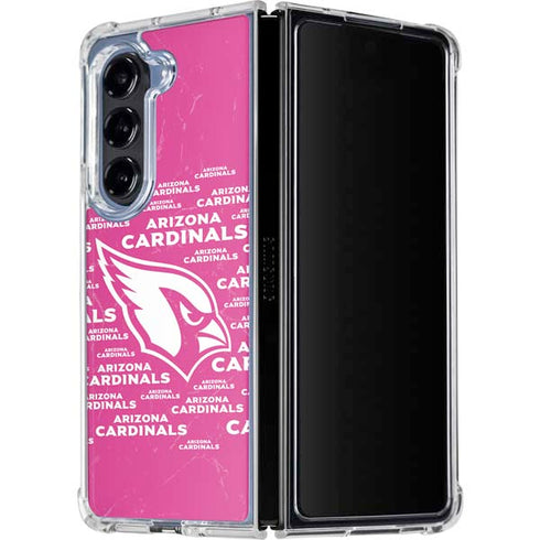 NFL Arizona Cardinals Pink Blast Galaxy Z Fold5 5G Clear Case