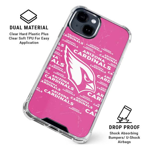 NFL Arizona Cardinals Pink Blast iPhone 15 Clear Case