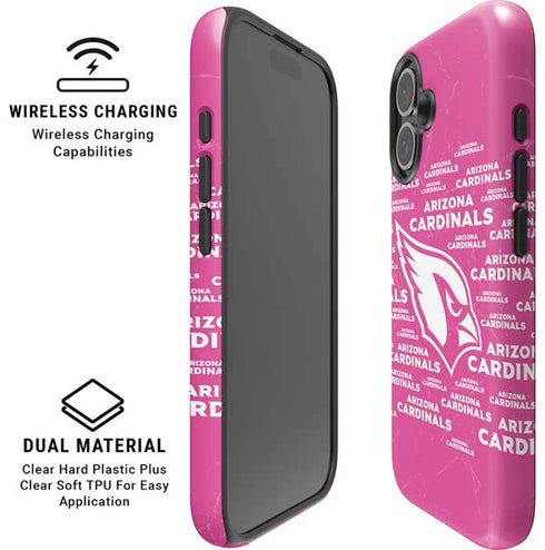 NFL Arizona Cardinals Pink Blast iPhone 16 Magsafe Impact Case