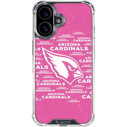 NFL Arizona Cardinals Pink Blast iPhone 16 Plus Clear Case