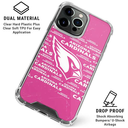 NFL Arizona Cardinals Pink Blast iPhone 16 Pro Clear Case