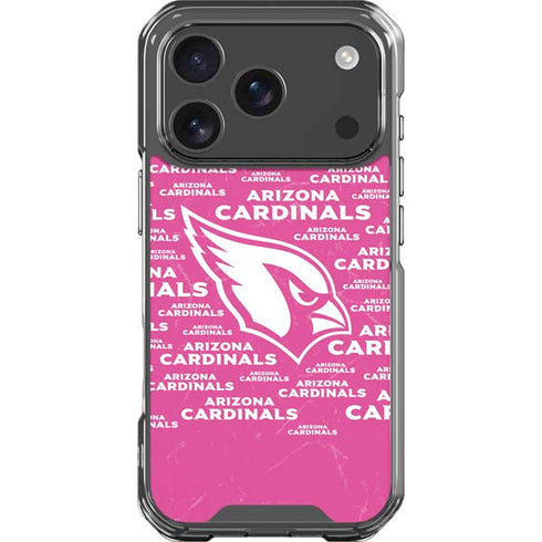 NFL Arizona Cardinals Pink Blast iPhone 18 Pro Clear Case