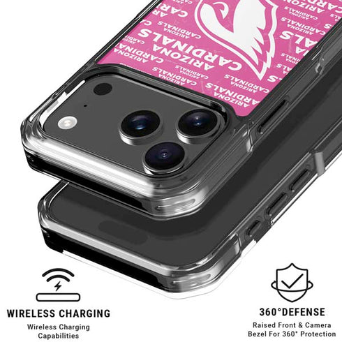 NFL Arizona Cardinals Pink Blast iPhone 18 Pro Clear Case