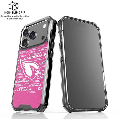 NFL Arizona Cardinals Pink Blast iPhone 18 Pro Clear Case