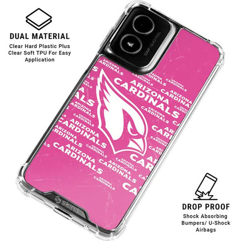 NFL Arizona Cardinals Pink Blast Moto G Power 5G (2024) Clear Case
