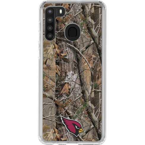 NFL Arizona Cardinals Realtree AP Camo Galaxy A21 Clear Case