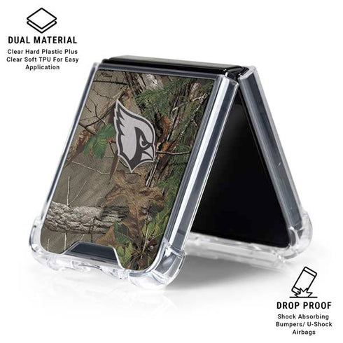 NFL Arizona Cardinals Realtree Xtra Green Camo Galaxy Z Flip6 Clear Case