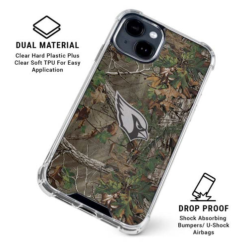 NFL Arizona Cardinals Realtree Xtra Green Camo iPhone 15 Clear Case