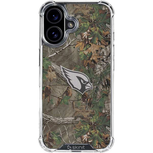 NFL Arizona Cardinals Realtree Xtra Green Camo iPhone 16 Plus Clear Case