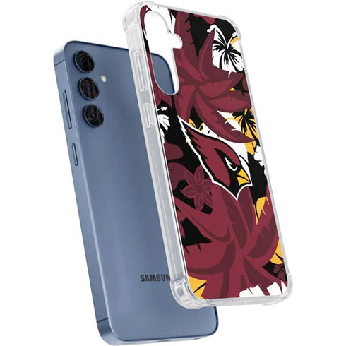 NFL Arizona Cardinals Tropical Print Galaxy A35 5G Clear Case