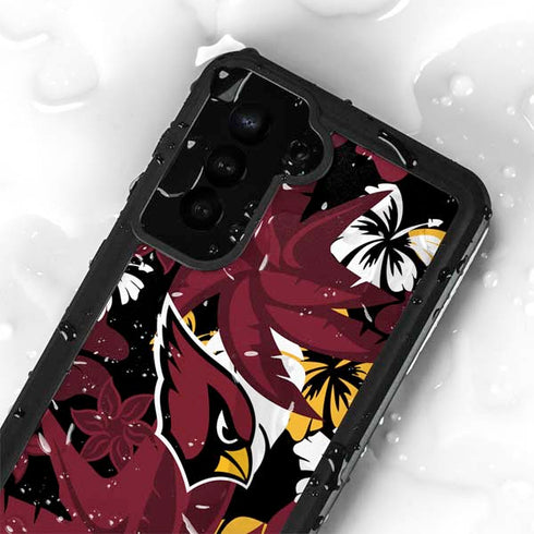 NFL Arizona Cardinals Tropical Print Galaxy S24 Plus Waterproof Case