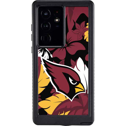 NFL Arizona Cardinals Tropical Print Galaxy S24 Ultra Waterproof Case
