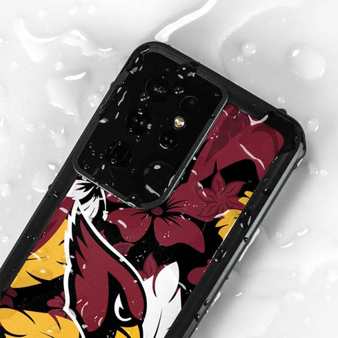 NFL Arizona Cardinals Tropical Print Galaxy S24 Ultra Waterproof Case